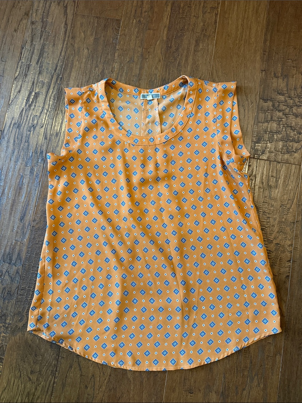 Pleione Orange Sleeveless Geometric Print Camisole